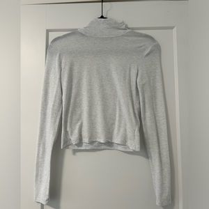Sunday Best Turtleneck Top- Heather Cloud White